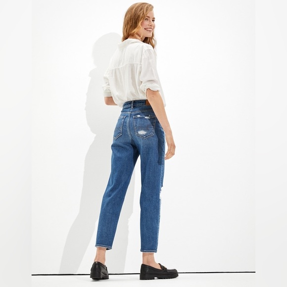 American Eagle Stretch Mom Straight Jean Size 8 Regular - Picture 3 of 15